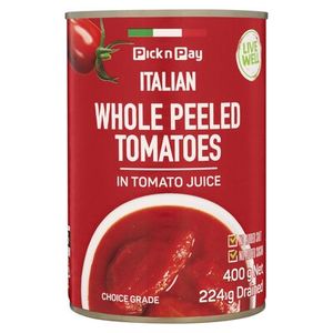 PnP Live Well Whole Peeled Tomatoes 400g